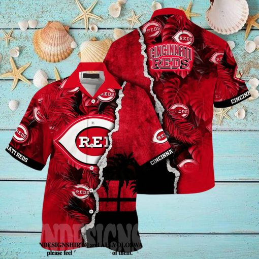 Cincinnati Reds MLB Floral Full Print Unisex Hawaiian Shirt