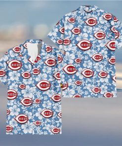 Cincinnati Reds Team Lover Hibiscus Light Blue Aloha Hawaiian Shirt shirt