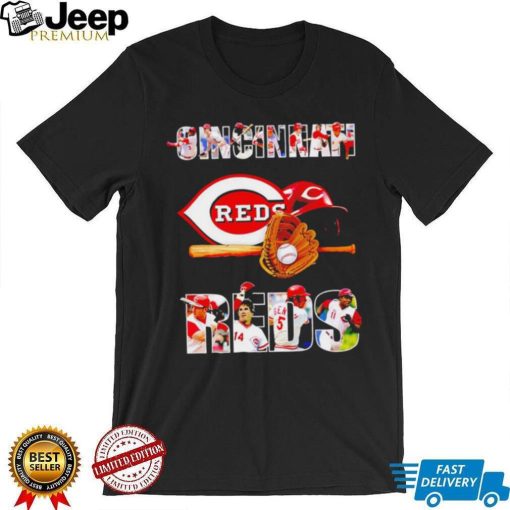 Cincinnati Reds baseball players text logo shirt