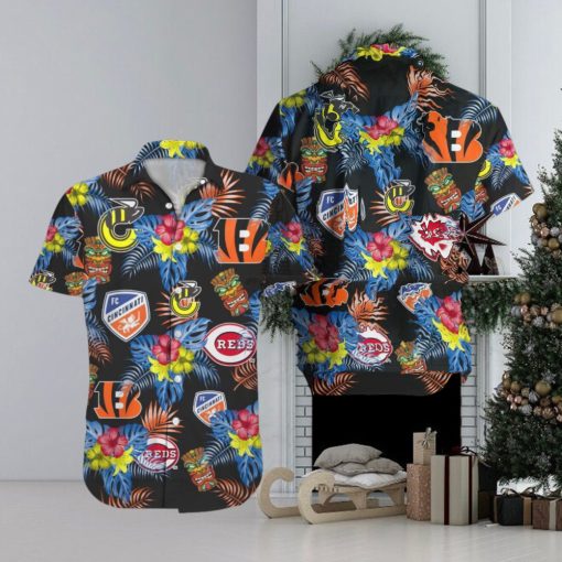 Cincinnati Sport Teams Flower Tropical Hawwaian Shirt