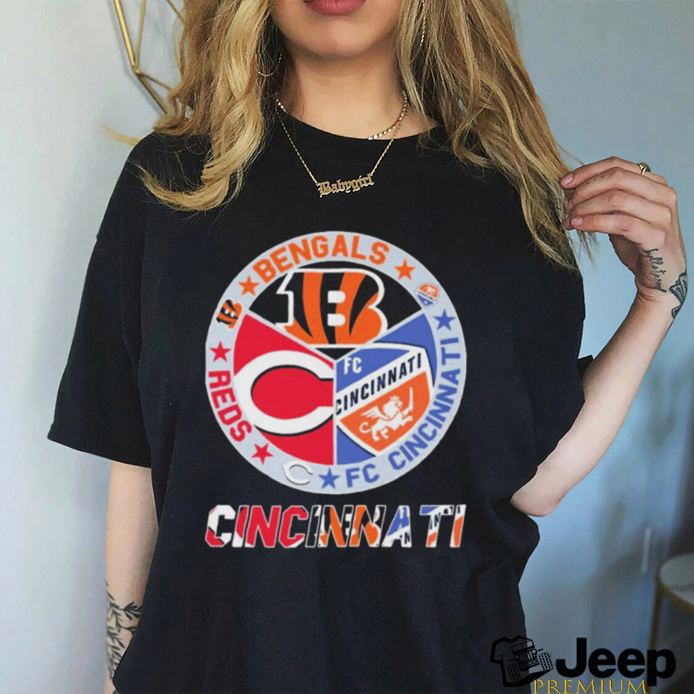 Cincinnati Circle Logo Sport Teams Bengals Reds T Shirt, hoodie, sweater  and long sleeve