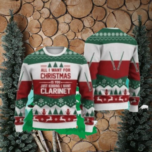 Clarinet All I Want For Christmas Ugly Christmas Sweaters Special Gift For Men Women