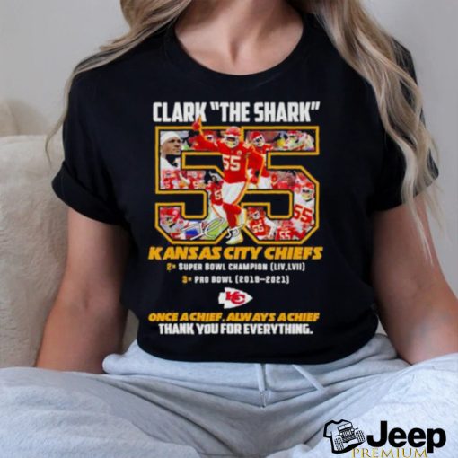 Clark The Shark 55 Kansas City Chiefs Thank You For The Memories Shirt