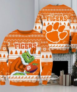 Clemson Tigers Grinch Christmas Ugly Sweater NCAA Funny Gift For Men And Women
