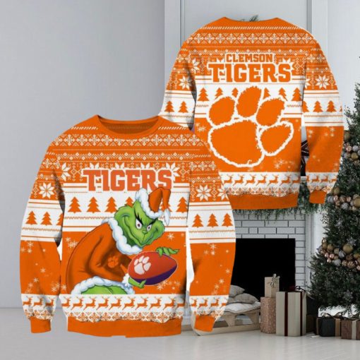 Clemson Tigers Grinch Christmas Ugly Sweater NCAA Funny Gift For Men And Women