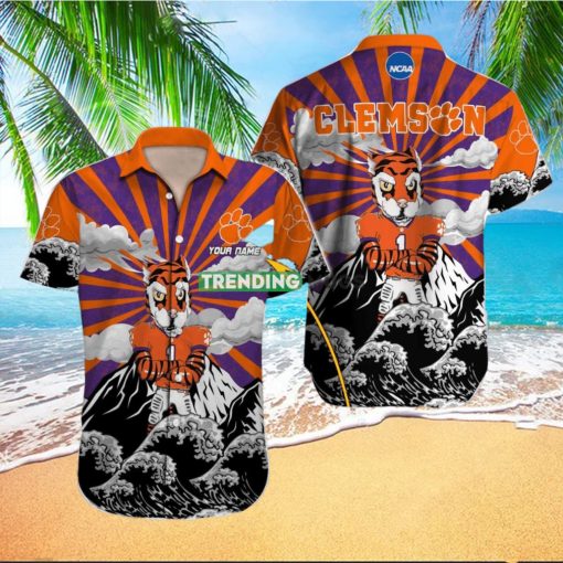 Clemson Tigers NCAA Custom Name Hawaiian Shirt Great Gift For Men And Women Fans hawaiian shirt