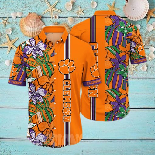 Clemson Tigers NCAA Floral Full Print 3D Hawaiian Shirt