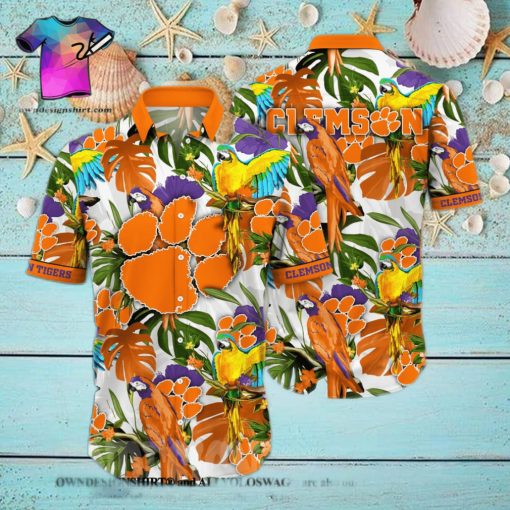 Clemson Tigers NCAA Flower 3D Full Print Hawaiian Shirt