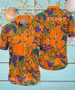 Clemson Tigers NCAA Flower Full Print 3D Hawaiian Shirt