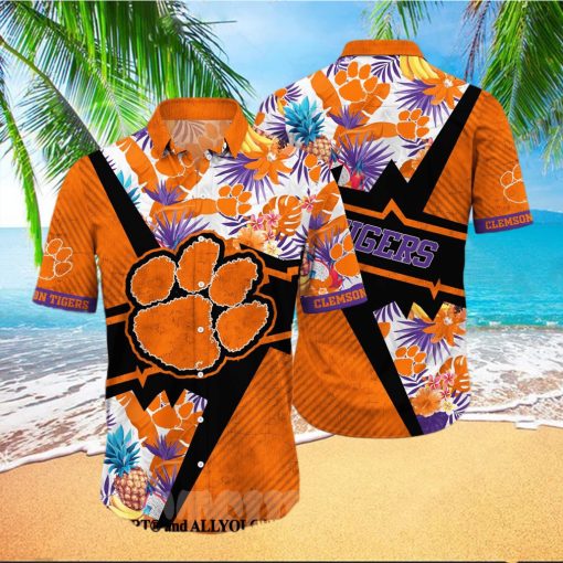 Clemson Tigers NCAA Flower Unisex Full Printed Hawaiian Shirt