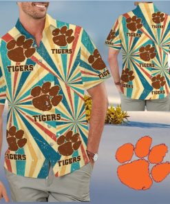 Clemson Tigers Retro Vintage Style Tropical Hawaiian Shirt for Men Women