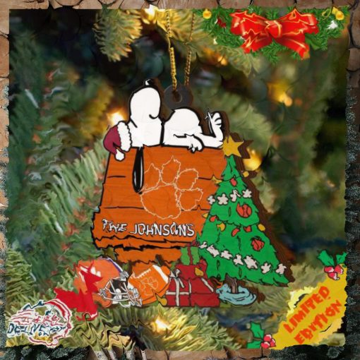 Clemson Tigers Snoopy Christmas NCAA Ornament Custom Name