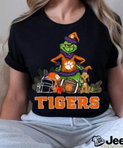 Clemson tigers funny grinch and dog Christmas shirt