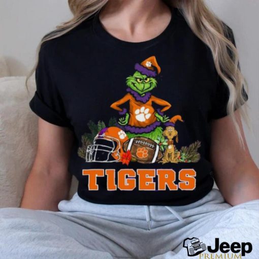 Clemson tigers funny grinch and dog Christmas shirt