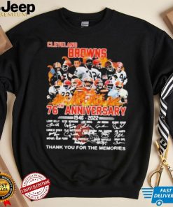 Cleveland Browns 76th Anniversary Signature Thank You For The Memories Shirt