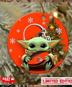 Cleveland Browns Baby Yoda NFL 2023 Christmas Tree Decorations Ornament