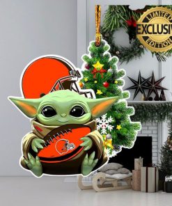 Cleveland Browns Baby Yoda NFL Christmas Tree Decorations Ornament