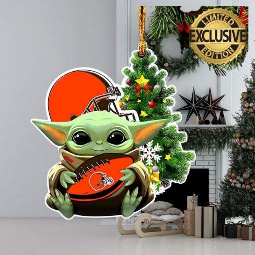 Cleveland Browns Baby Yoda NFL Christmas Tree Decorations Ornament