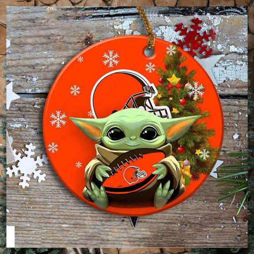 Cleveland Browns Baby Yoda Ornament Christmas Tree Decorations NFL Gifts