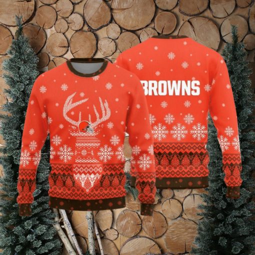 Cleveland Browns Christmas Reindeer Knitted Sweater