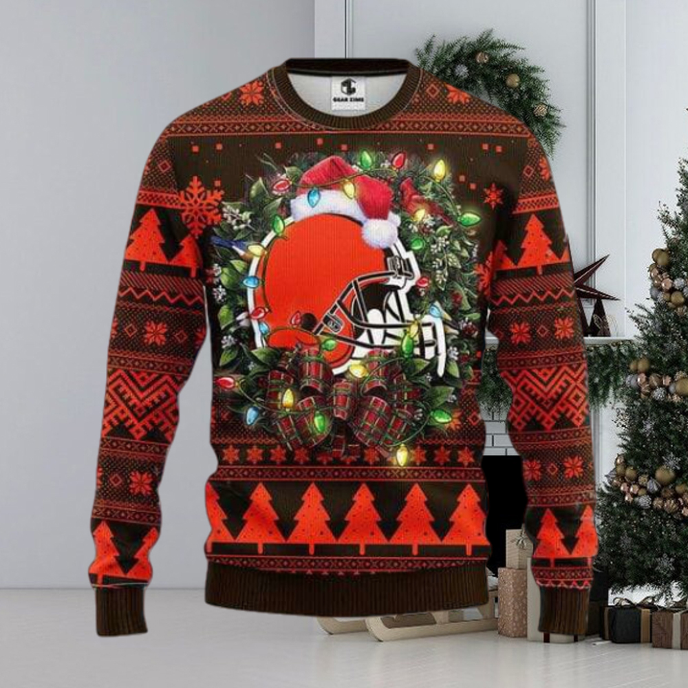 Merry Christmas Snow Pattern Funny Cute Cleveland Browns Gifts