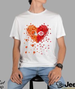 Cleveland Browns Cincinnati Reds logo hearts sport gift shirt