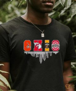 Cleveland Browns, Cleveland Guardians, Cleveland Cavaliers and Ohio State Buckeyes city logo shirt