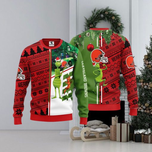 Cleveland Browns Grinch & Scooby Doo Christmas Ugly Sweater 1