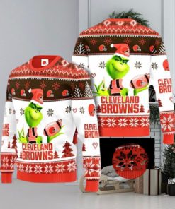 Cleveland Browns Grinch Ugly Christmas Sweater Xmas 3D Printed Christmas Sweater Gift