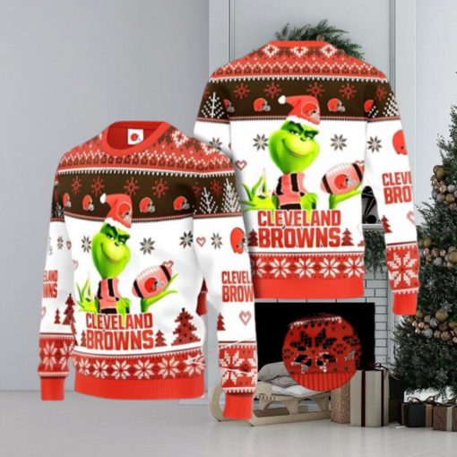 Cleveland Browns Grinch Ugly Christmas Sweater Xmas 3D Printed Christmas Sweater Gift