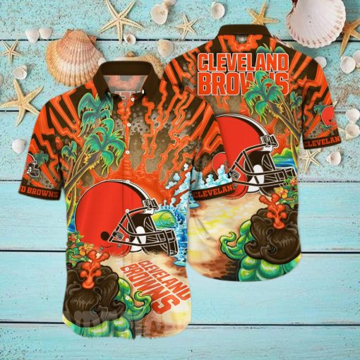 Cleveland Browns NFL Flower Full Printing 3D Hawaiian Shirt