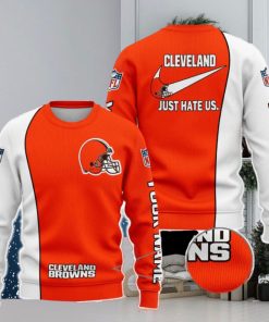 Cleveland Browns NFL Just Hate Us Personalized For Fans Sweater New