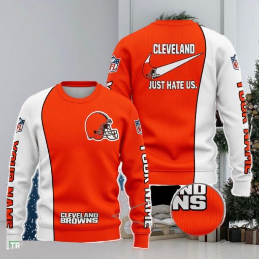 Cleveland Browns NFL Just Hate Us Personalized For Fans Sweater New