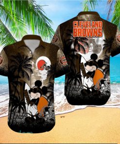 Cleveland Browns NFL Team Logo Baby Yoda Hawaiian Shirt