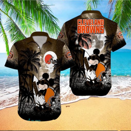 Cleveland Browns NFL Team Logo Baby Yoda Hawaiian Shirt