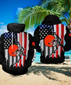 Cleveland Browns NFL US Flag Team 3D Printed Hoodie