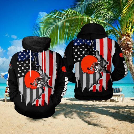 Cleveland Browns NFL US Flag Team 3D Printed Hoodie