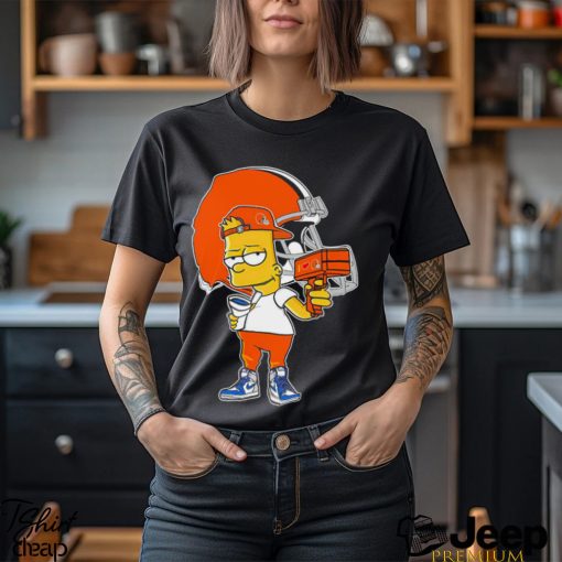 Cleveland Browns NFL X Bart Simpson cartoon shirt