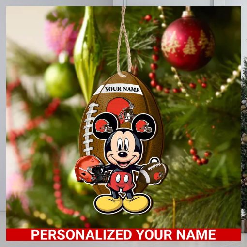 Cleveland Browns Personalized Your Name Mickey Mouse And NFL Team Ornament SP161023167ID03