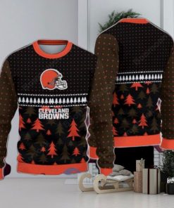 Cleveland Browns Pine Trees Ugly Christmas Sweater