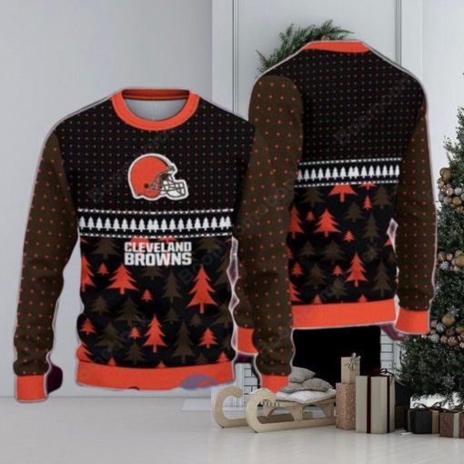 Cleveland Browns Pine Trees Ugly Christmas Sweater