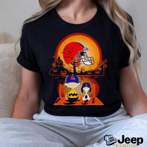 Cleveland Browns helmet Snoopy and Charlie Brown Halloween T shirt