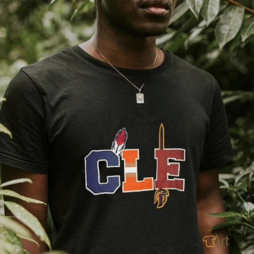 Cleveland Cavaliers, Cleveland Browns Circle and Cleveland Indians Chief Wahoo logo shirt