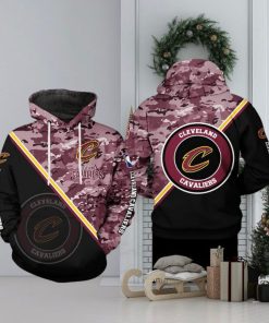 Cleveland Cavaliers NBA US Camo Team 3D Printed Hoodie