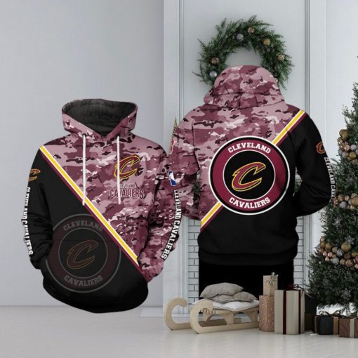 Cleveland Cavaliers NBA US Camo Team 3D Printed Hoodie