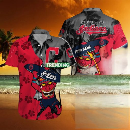 Cleveland Indians MLB Custom Name Hawaiian Shirt Best Gift For Men And Women Fans hawaiian shirt