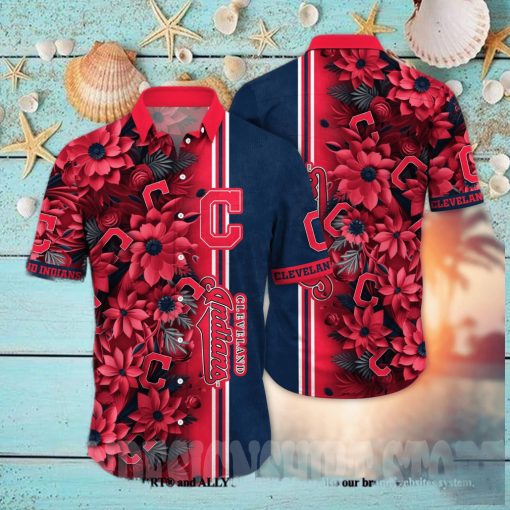 Cleveland Indians MLB Flower All Over Print Unisex Hawaiian Shirt