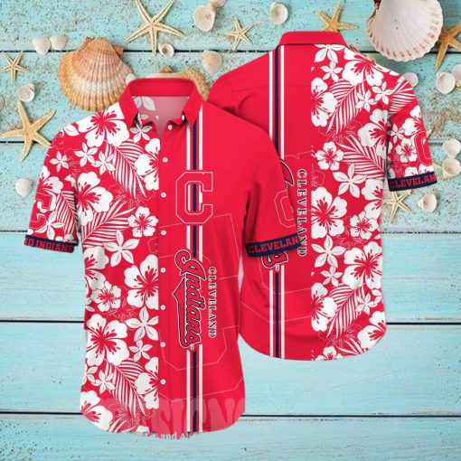 Cleveland Indians MLB Flower All Over Printed 3D Hawaiian Shirt