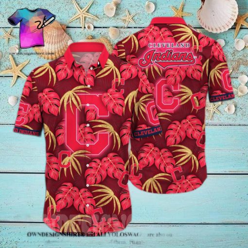 Cleveland Indians MLB Flower Full Printing Unisex Hawaiian Shirt