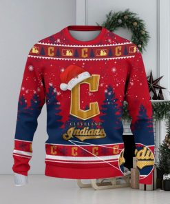 Cleveland Indians Ugly Christmas Sweater Tree Santa Hat Car For Fans Gift Familys Holidays
